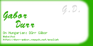 gabor durr business card