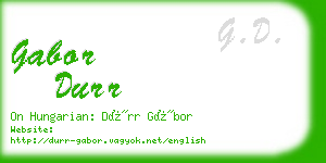 gabor durr business card